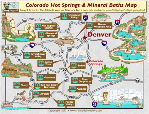 Colorado Hot Springs Map Co Vacation Directory