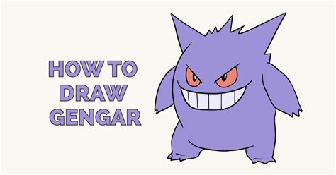 How To Draw Gengar From Pok 233 Mon Really Easy Drawing Tutorial