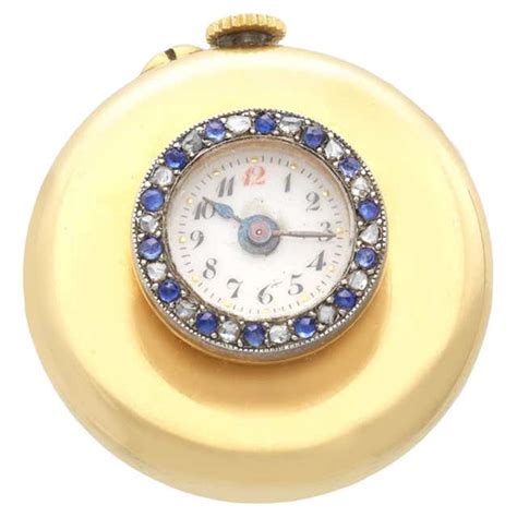 Girard Perregaux Lady S Art Nouveau Yellow Gold Enamel And Diamond Lapel Watch At 1stdibs