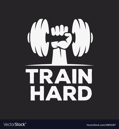 Train Hard Motivational Poster Or T Shirt Design Vector Image