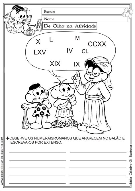 Atividades Sobre Algarismos Romanos