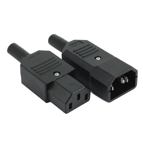 Buy Uxcell 1pair Ac250v 10a 3 Pins Terminals Panel Mount Iec C14 Male