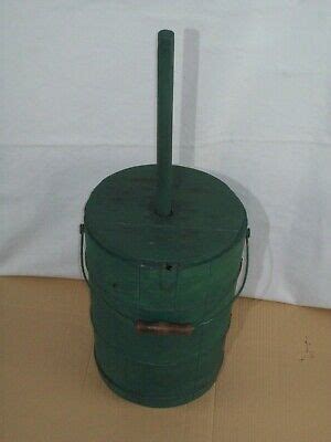 Ebay Primitive Wooden Bucket Butter Churn Comes With Lid Dasher Churning Butter Wooden