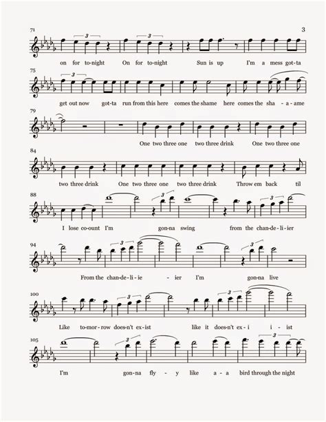 Flute Sheet Music Chandelier Sheet Music