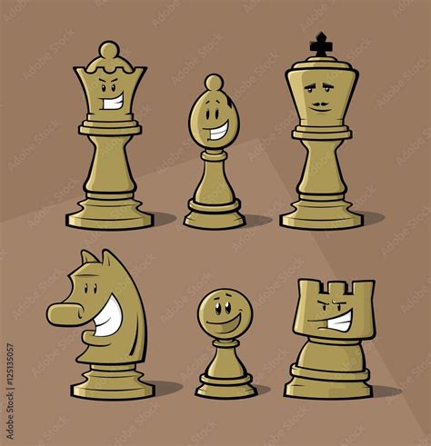 Funny Chess Pieces Stock ベクター Adobe Stock