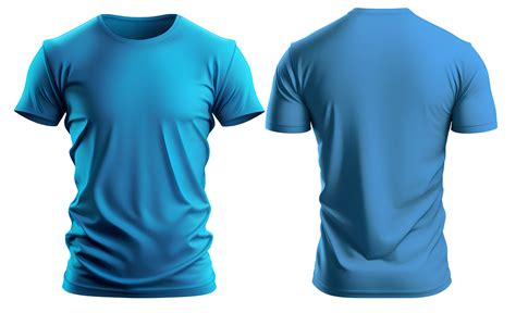 Plain Blue T Shirt Mockup Template With Viewfront Back Edited