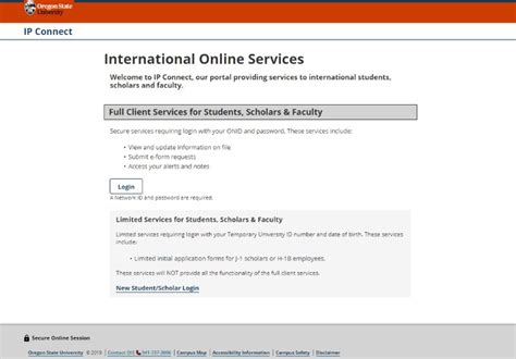 Ip Connect Login Office Of International Services Oregon State