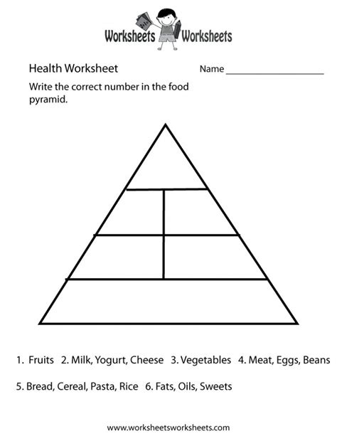 Food Pyramid Health Worksheet Printable Church Food Pyramid Kids