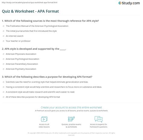 Question 5 will tell you what form to write in, eg: Quiz & Worksheet - APA Format | Study.com