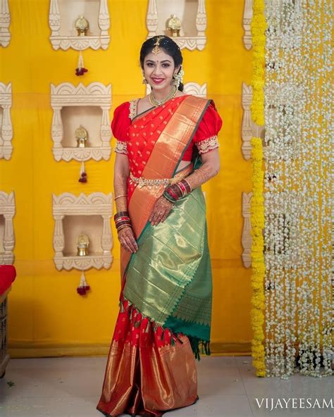 beautiful saree bridal beauty red silk hitched silk sarees desi india pure products indie