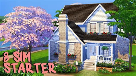 8 Sim Starter House 💕 The Sims 4 Speed Build Youtube