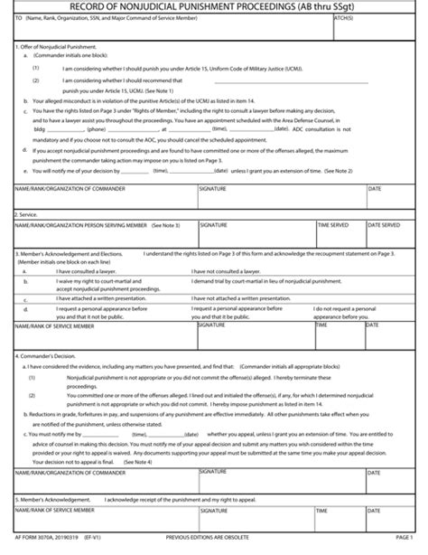 Af Form 3070a Fill Out Sign Online And Download Fillable Pdf
