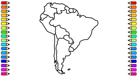 Cómo Dibujar Mapa De Sudamérica Dibuja Y Colorea El Mapa De América