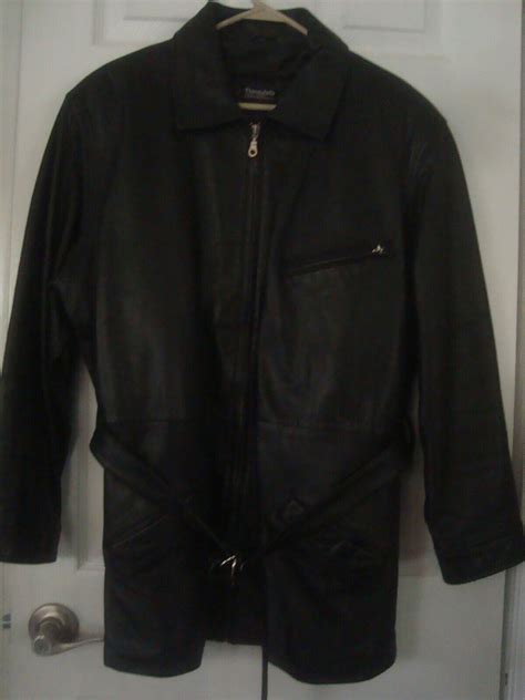 Wilsons Genuine Black Leather Thinsulate Coat Size La Gem