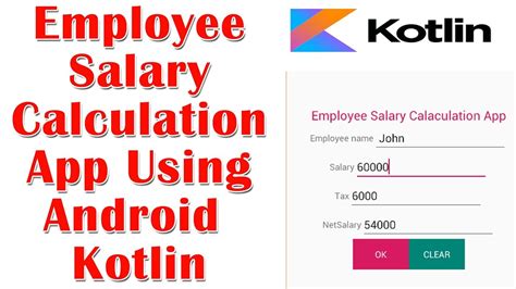 Employee Salary Calculation App Using Android Kotlin Youtube