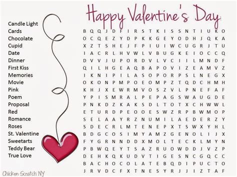 Search Word Puzzles Valentines Word Search Valentines