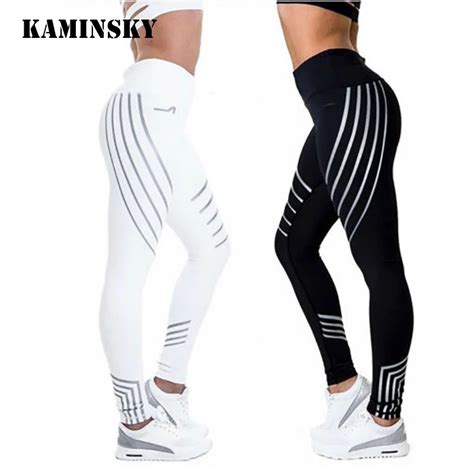 Kaminsky New Woman Fitness Leggings Light High Elastic Shine Leggins Workout Slim Fit Women