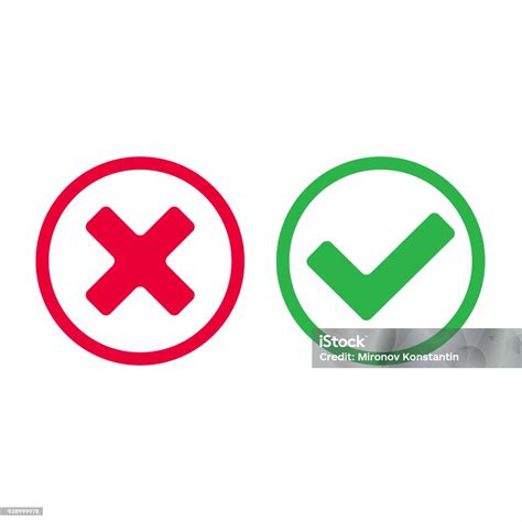 Check Mark Icon Signs Vector Illustration Yes Or No Right And Wrong
