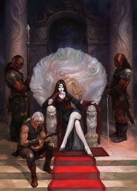 Dark Queen Seated On Throne With Scepter In Fantasy Art Google Search