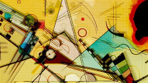Wallpaper 1600x900 Px Abstract Circle Classic Art Geometry Painting Triangle Wassily