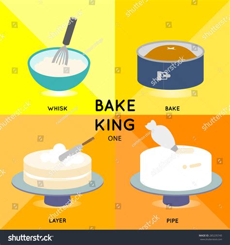 Bake King One Baking Cake Process Stock Vector Royalty Free 285235745