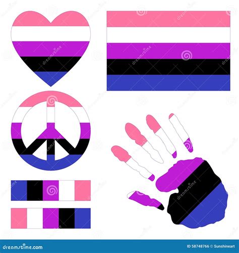 genderfluid pride flag waving vector illustration designed with correct color scheme