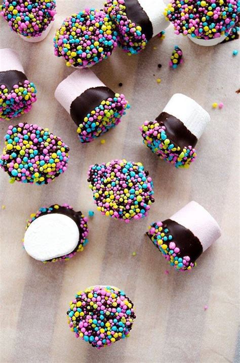Chocolate Marshmallow And Sprinkles Dessert Chocolate Dipped