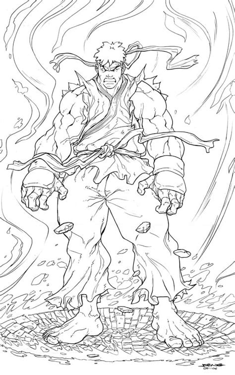 Cool Ryu Street Fighter Coloring Page Printable Coloring Page For Kids