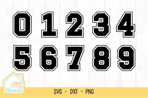 Sport Numbers Svg Jersey Numbers Svg College Numbers