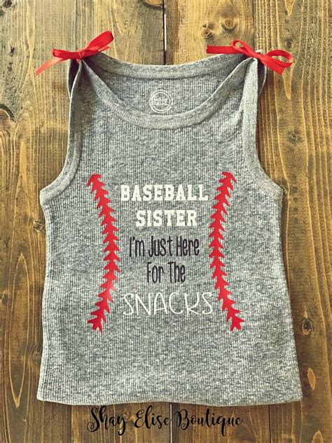 Baseball Sister Shirt Im Just Here For The Snacks Tank Etsy Baseball Sister Sister Shirts