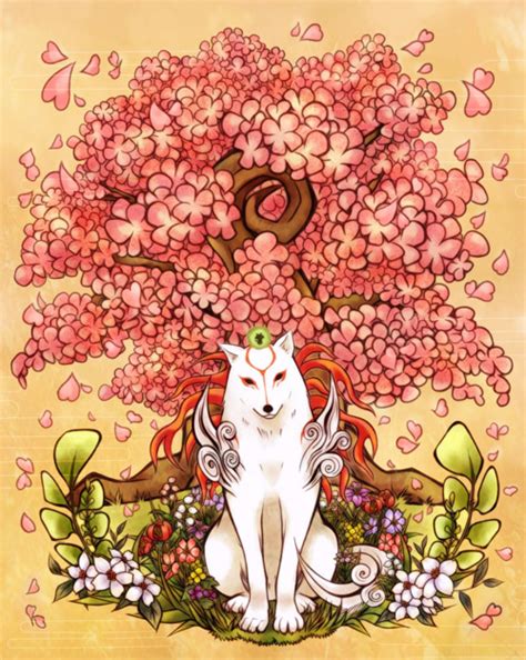 Ammy And Cherry Blossom Okami Amaterasu Fan Art 32460805 Fanpop