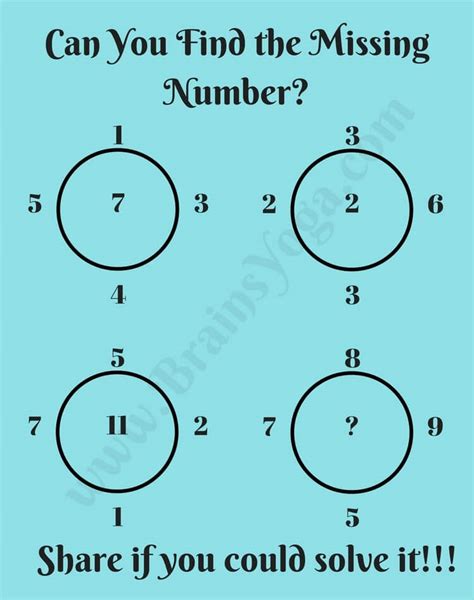 Missing Number Logic Maths Brain Teaser