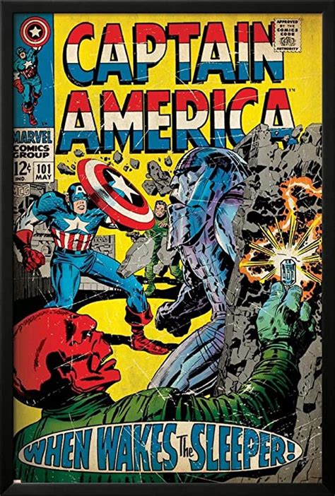 Marvel Comics Retro Captain America Comic Book Cover No