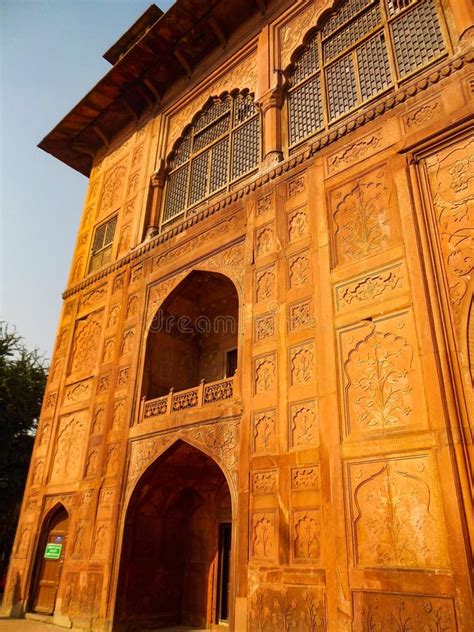 Colourful Old Architecture Inside Red Fort In Delhi India During Day