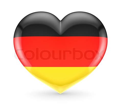 Ihr baby wird sich an dem angenehmen material und der freude seiner eltern begeistern. Deutsche Flagge auf ein Herz | Stockfoto | Colourbox