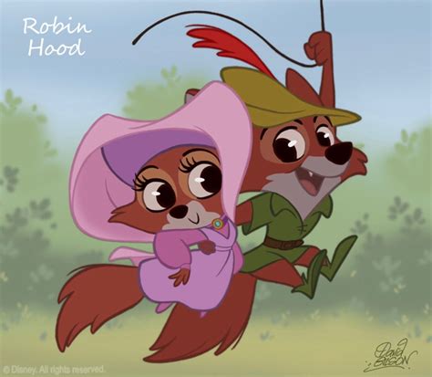 David Gilson Disney Chibi Robin Hood And Marian Chibi Disney Classic