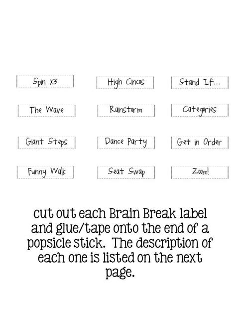 Brain Breaks Brain Breaks Critical Thinking Skills Responsive Classroom