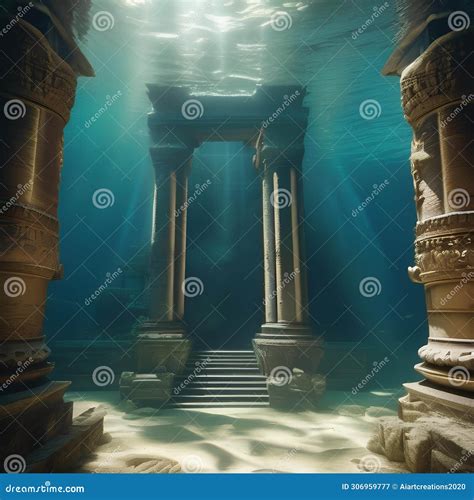 Underwater Ruins, Submerged Ruins of an Ancient Civilization with
