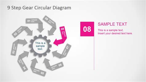 9 Steps Powerpoint Diagram Created With Clockwise Arrows Slidemodel