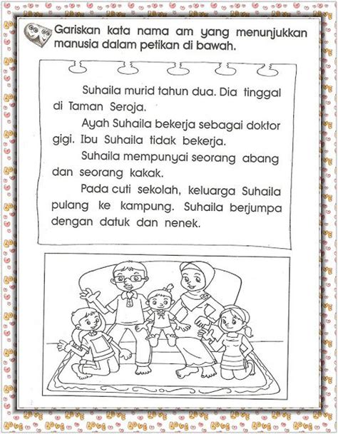 Isi tempat kosong dengan kata nama am yang sesuai. Latihan Kata Nama Am | Malay language, Kindergarten test ...