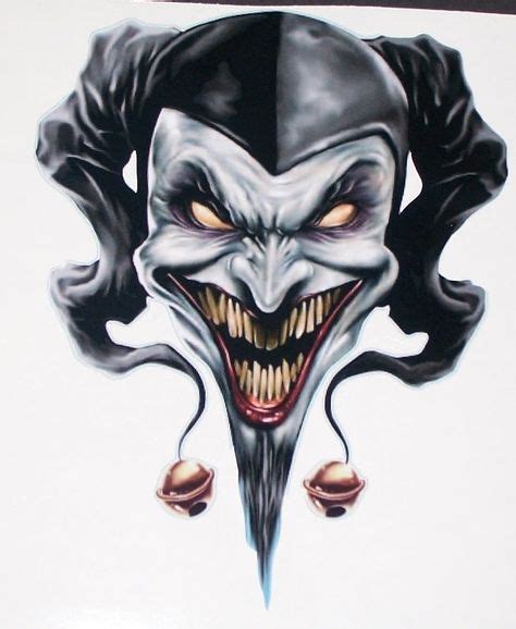 Evil Clown Jester Skull 6 X 85 Decal Jester Tattoo Evil