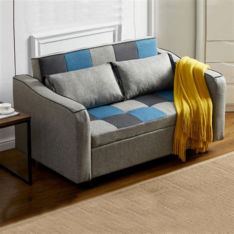 Buy finest quality premium sofas @ furny.in. Jerpoint Fabric Sofa Bed | Jerpoint 2 Seater Sofabed Fabric Teal & Grey Patchwork | Buy Online ...