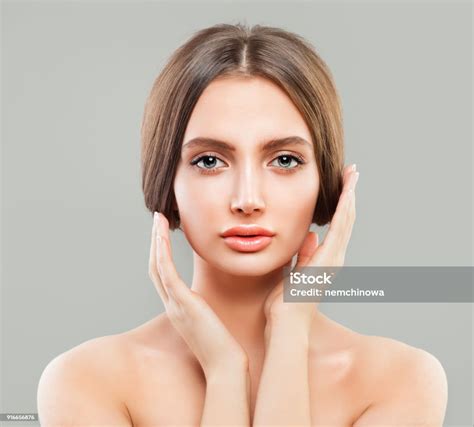 Perfect Female Face Young Healthy Woman Stock Photo Download Image