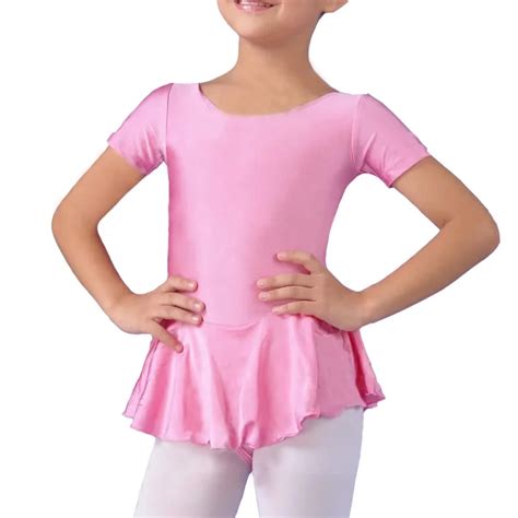 Ballet Dress Online Skirted Pink Leotard Short Sleeve Ballet Leotard Outfit Short Sleeve White