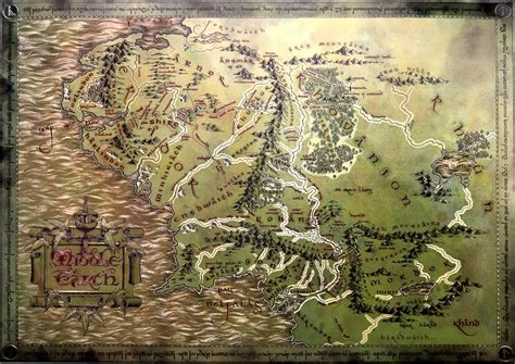 Lord Of The Rings Wall Map The Lord Of The Rings Map Canvas Art Print