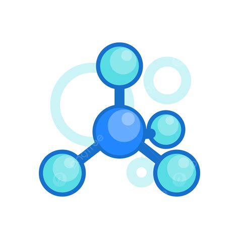 Molecular Structure Clipart Transparent Background Vector Blue