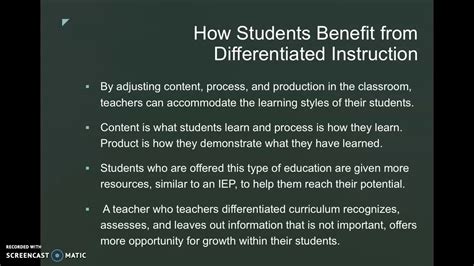 Differentiated Instruction Youtube