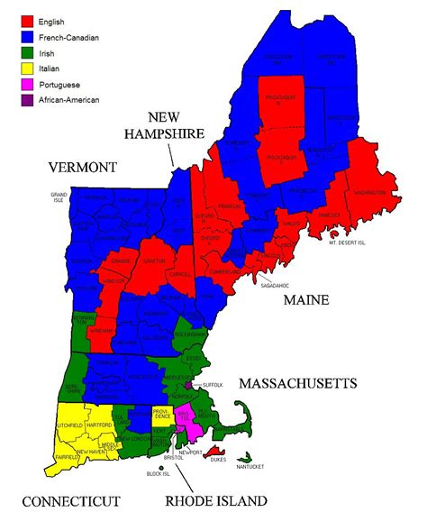 Afternoon Map Ethnic Maps Of New England