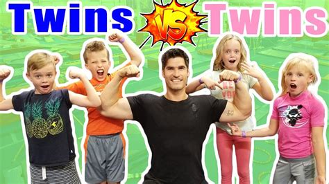 Twin Boys Vs Twins Girls In Ninja Course Competition Ninja Kidz Tv And