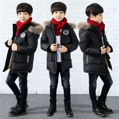 Boy Coat With Fur 2018 Boys Winter Jacket Thick Warm Toddler Boys